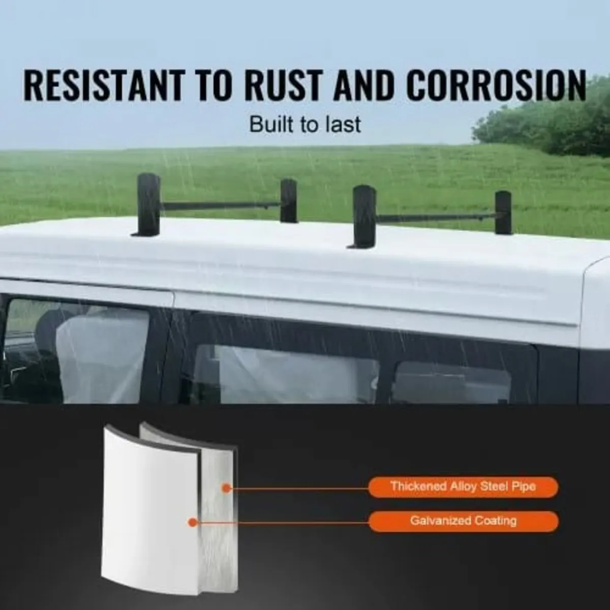 2 Bars Alloy Steel Roof Racks, 227 KG Capacity Roo - Image 2