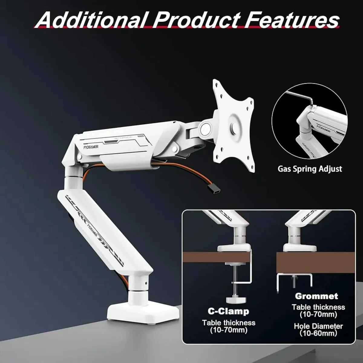 Dual Monitor Arm for 17-35" Screens up to 11 kg, E - Image 4