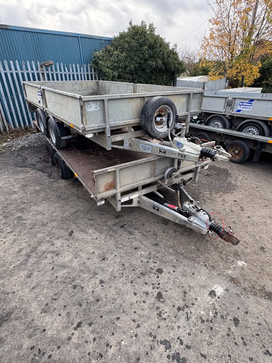 Ifor Williams 14ft flat bed trailer - Image 1