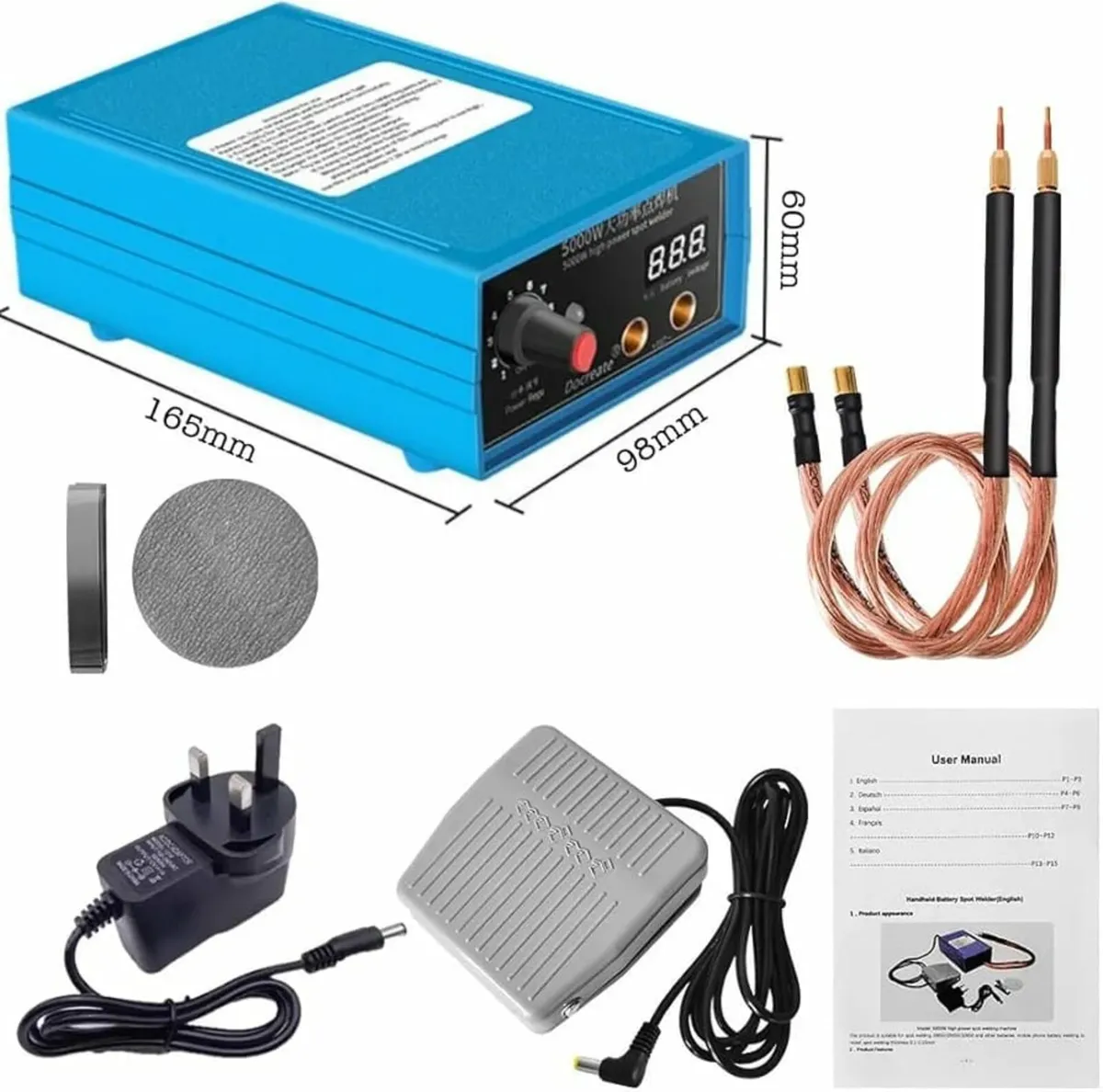 5000W Battery Spot Welder, Adjustable Spot Welding - Image 2