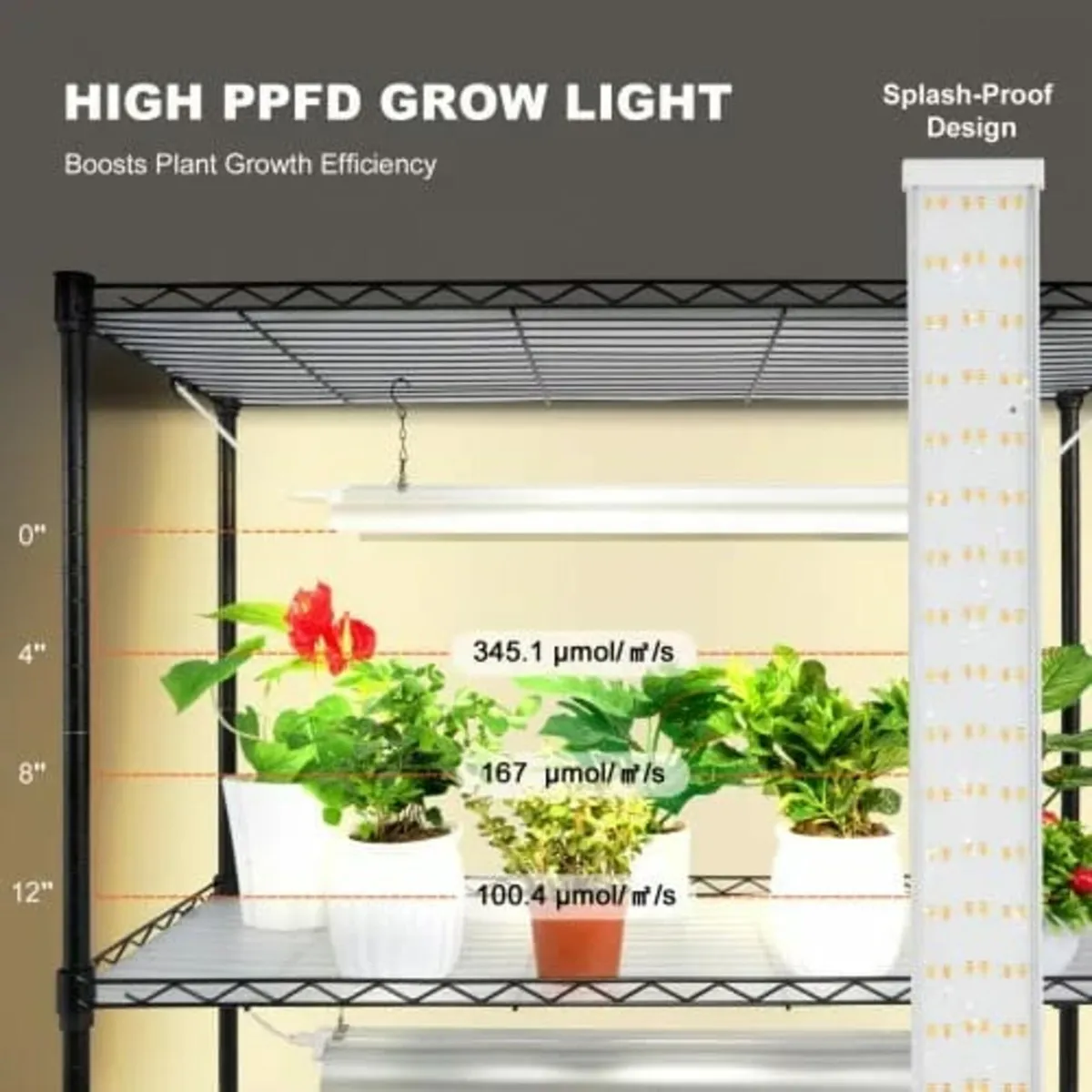 Plant Stand with Grow Light, 4 Tiers, 90W Indoor G - Image 3