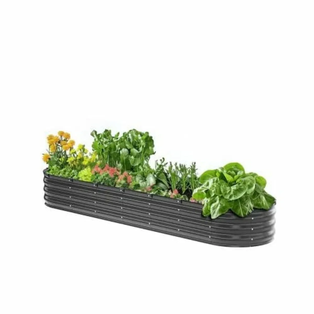 Raised Garden Bed, 8 x 2 x 1 ft Outdoor Galvanized - Image 1