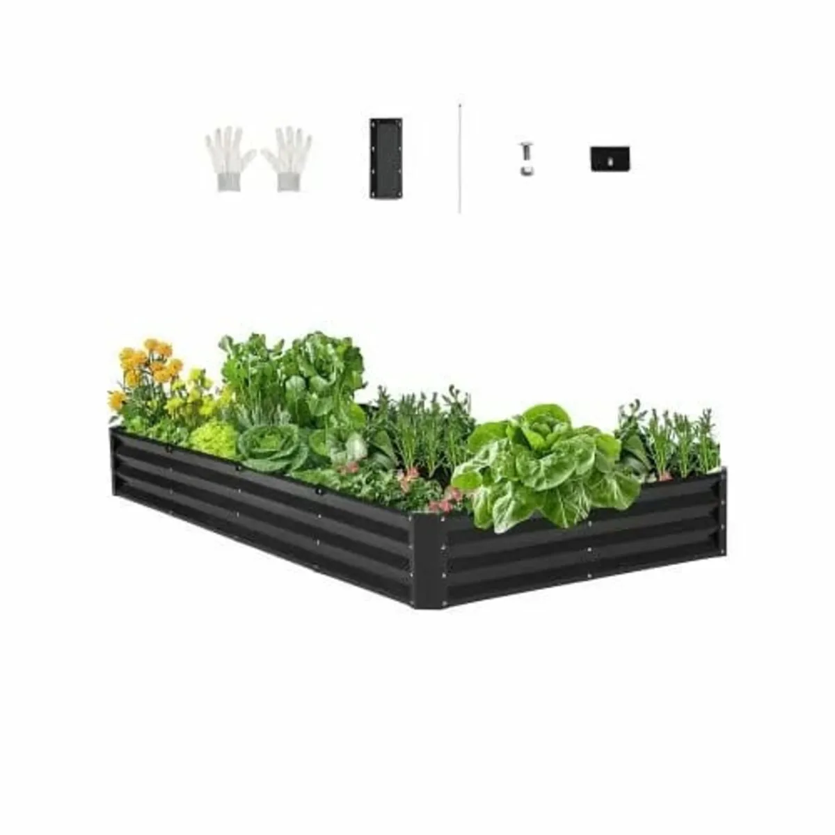 Metal Raised Garden Bed, 8 x 4 x 1 ft Outdoor Galv - Image 1