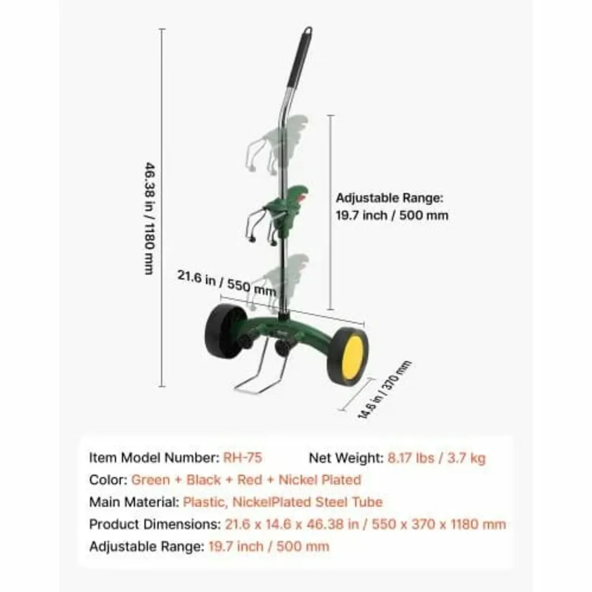 Garden Pot Mover, Heavy Duty Plant Dolly Cart with - Image 3