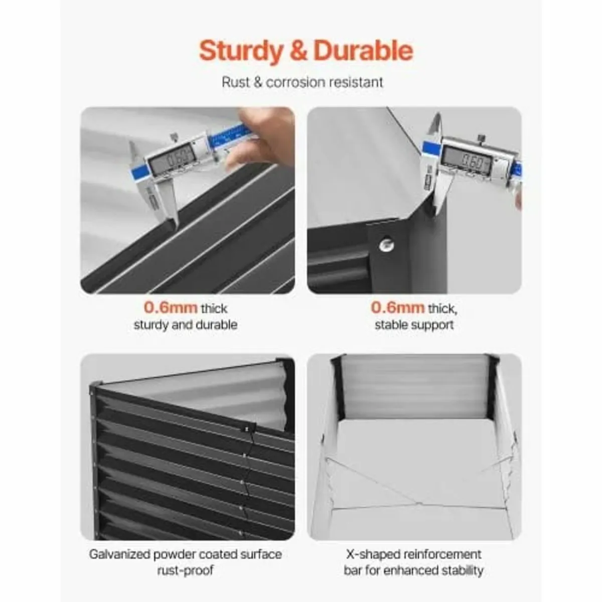 Metal Raised Garden Bed, 6 x 3 x 1.5 ft Outdoor Ga - Image 4