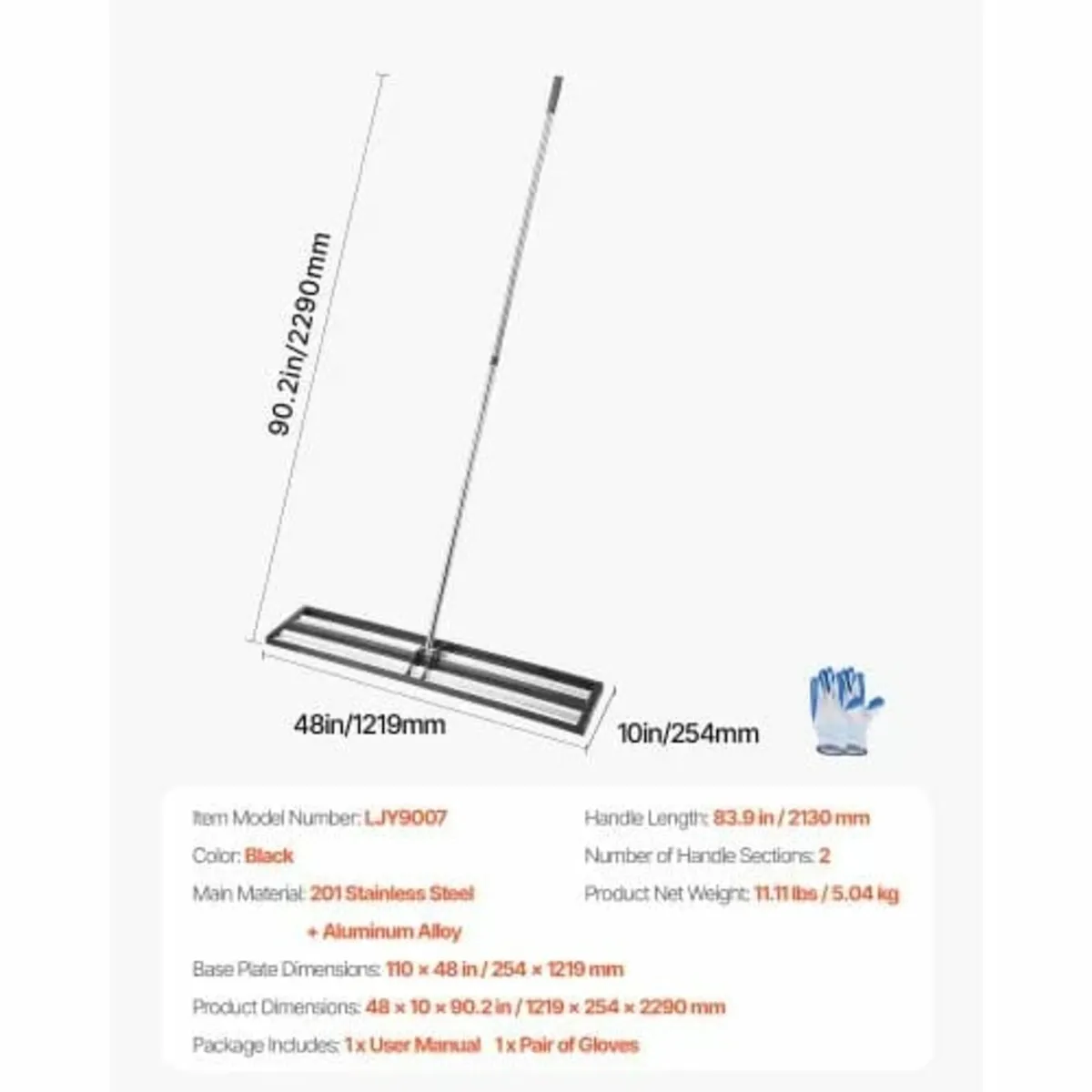 Lawn Leveler with 83.9 in Adjustable Handle, 48x10 - Image 4