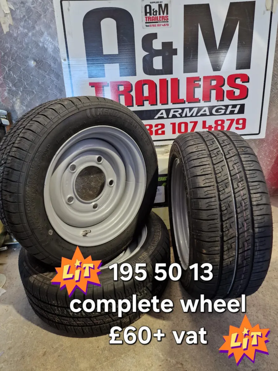 Trailer tyres wheels  axle brakes hubs - Image 1