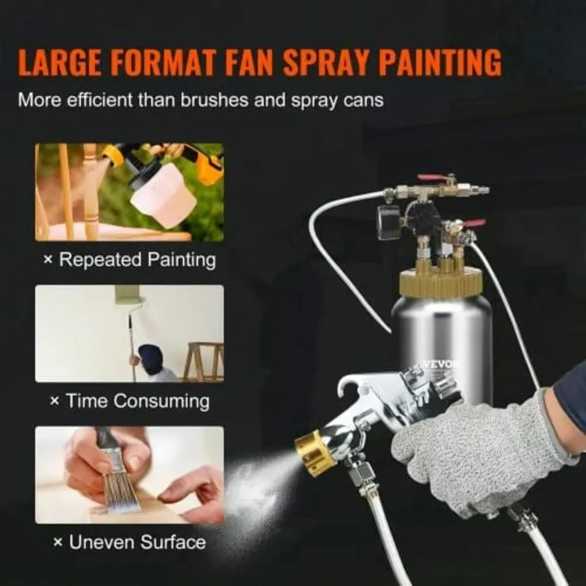 Spray Paint Pressure Pot Tank, 2L/0.5gal Lightweig - Image 3
