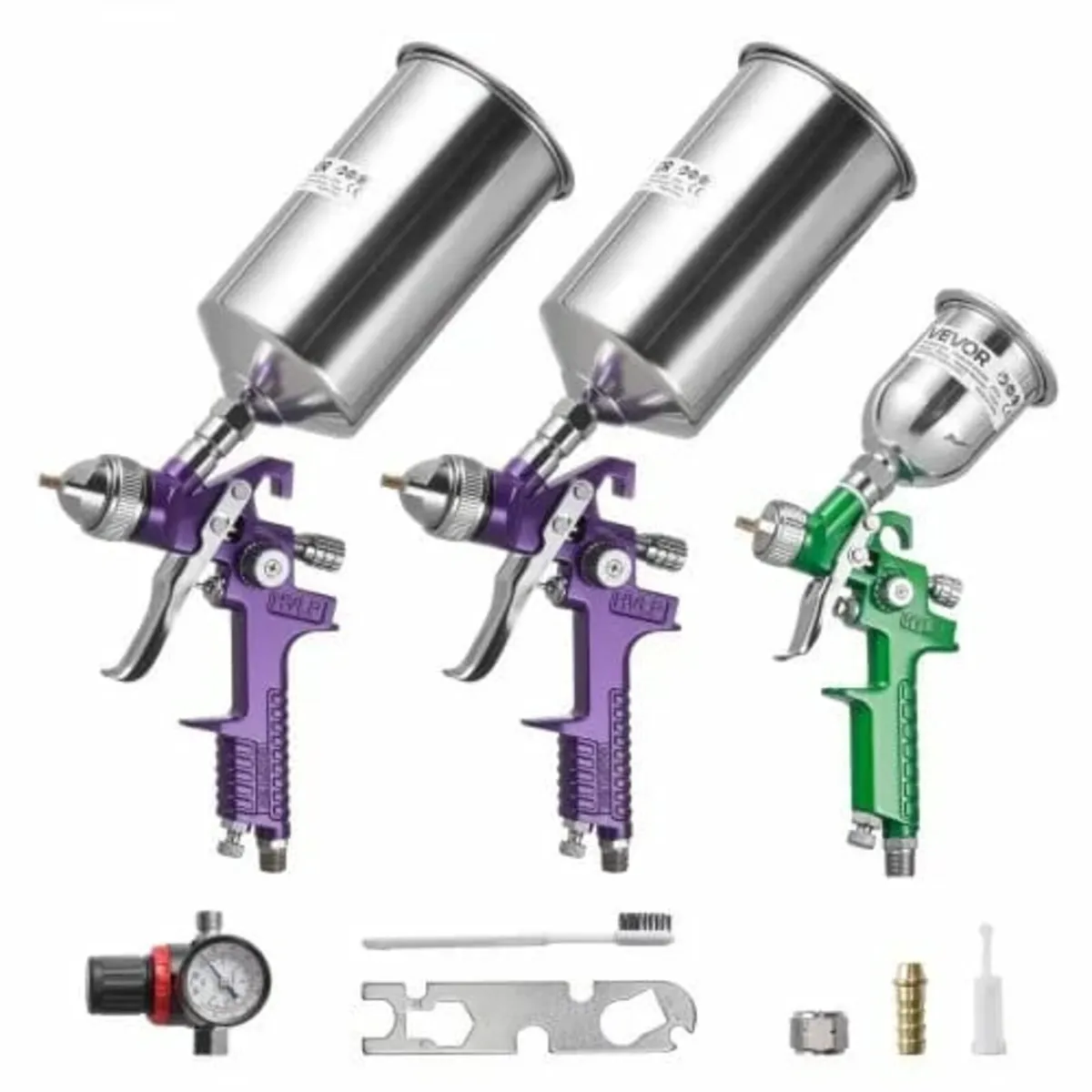 3-Piece Air Spray Gun Kit, Professional Auto Paint - Image 1