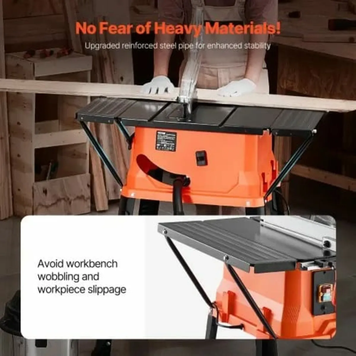 Table Saw with Stand, 254 mm, 1800W Portable Compa - Image 4