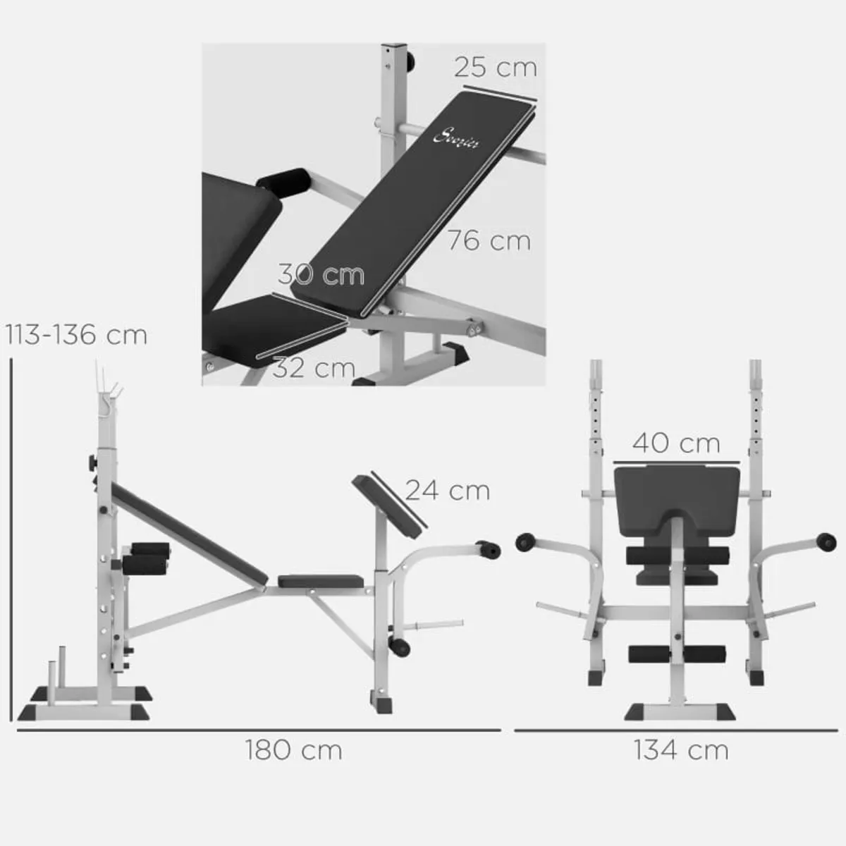 Adjustable Weight Bench with Squat Rack, Heavy Dut - Image 3