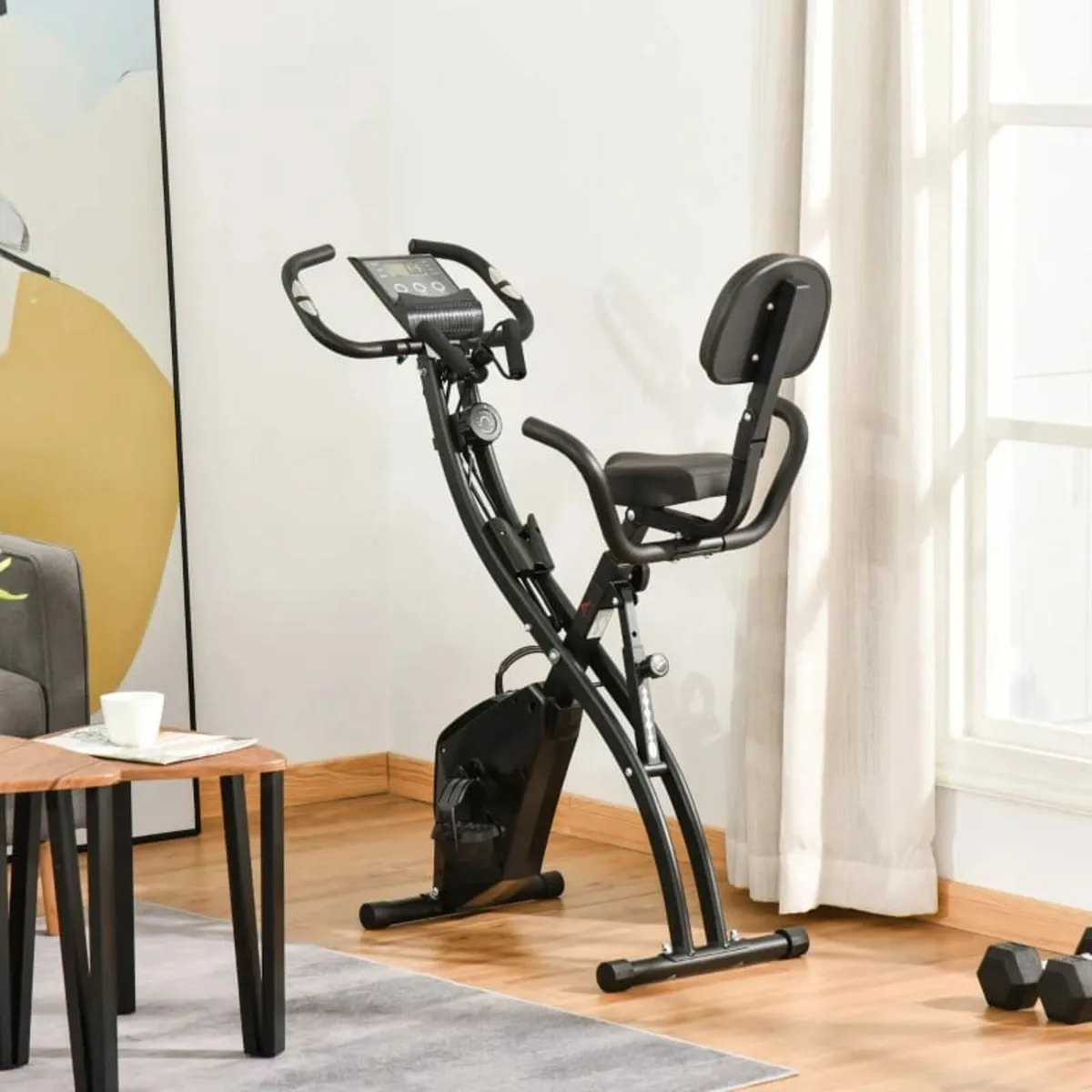 2-in-1 Folding Exercise Bike with 8-Level Magnetic - Image 3