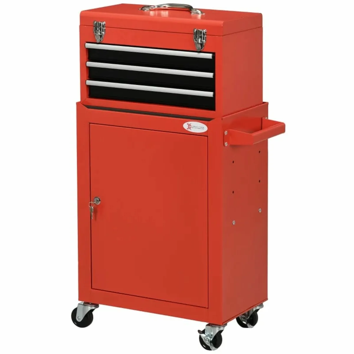 2-in-1 Tool Cart, Mobile, 3 Drawers, Tool Panel, S - Image 4