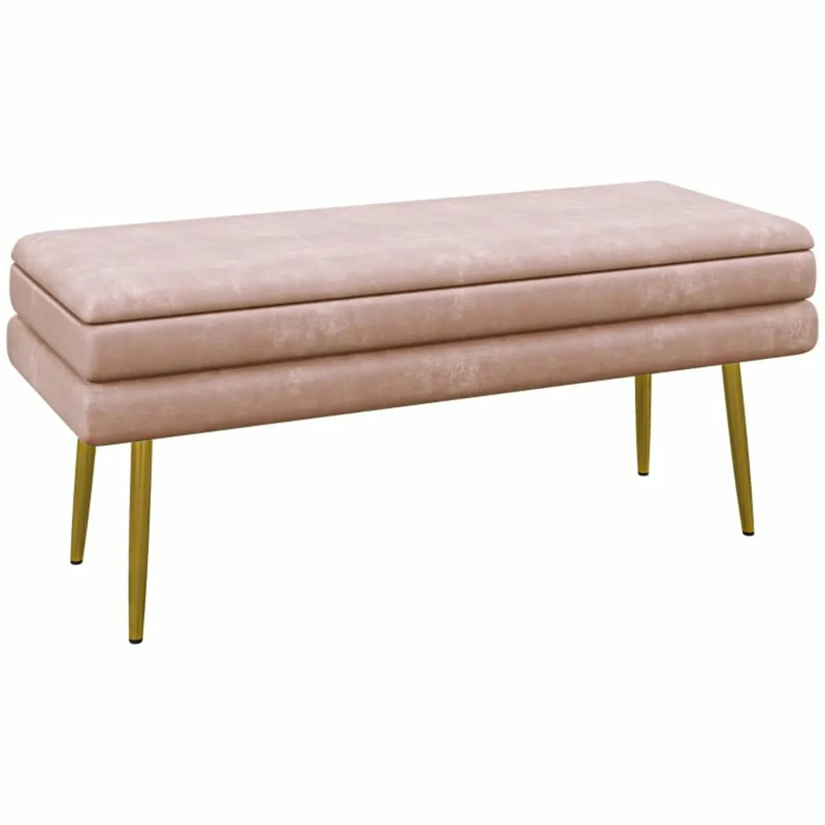 Upholstered Bench with Storage, Steel, 100 x 37.5 - Image 2