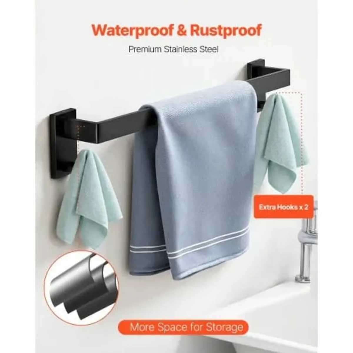 Matte Black Bathroom Hardware Set, 10-Piece Bathro - Image 2