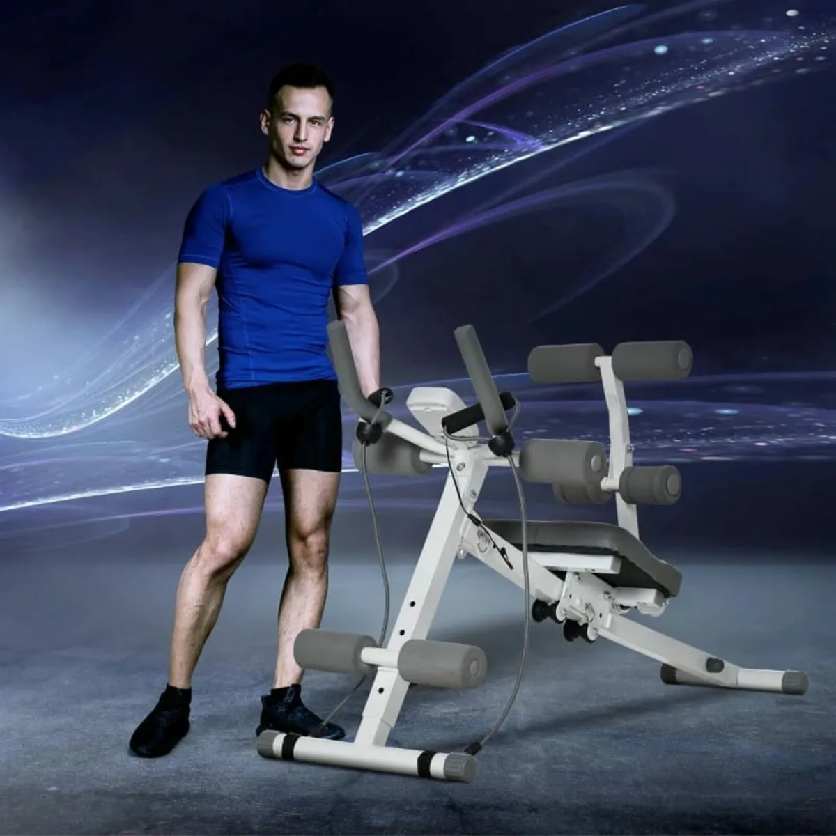 2-IN-1 Core Abdominal Ab Trainer Sit Up Bench with - Image 3