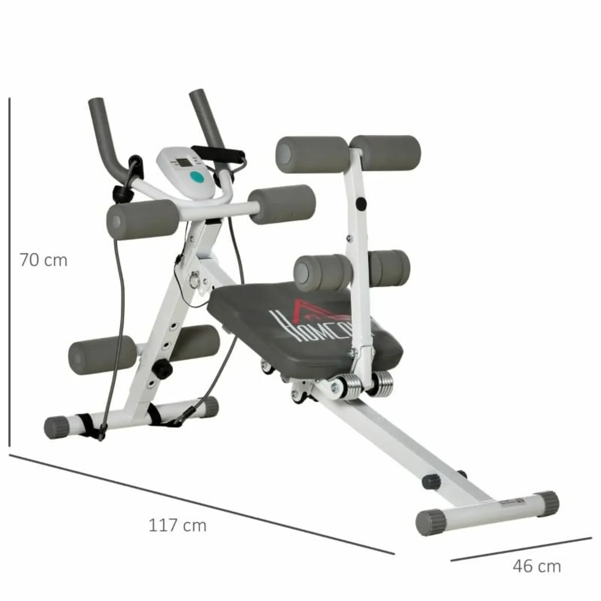 2-IN-1 Core Abdominal Ab Trainer Sit Up Bench with - Image 4