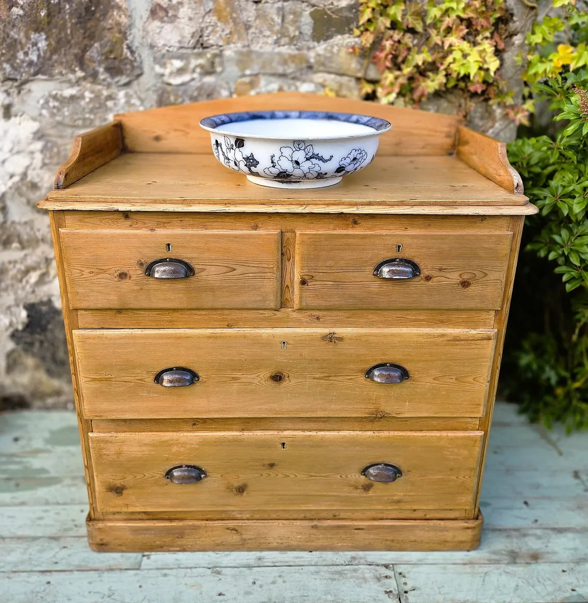 Victorian Pine Gallery Back Chest- Circa 1880 - Image 1