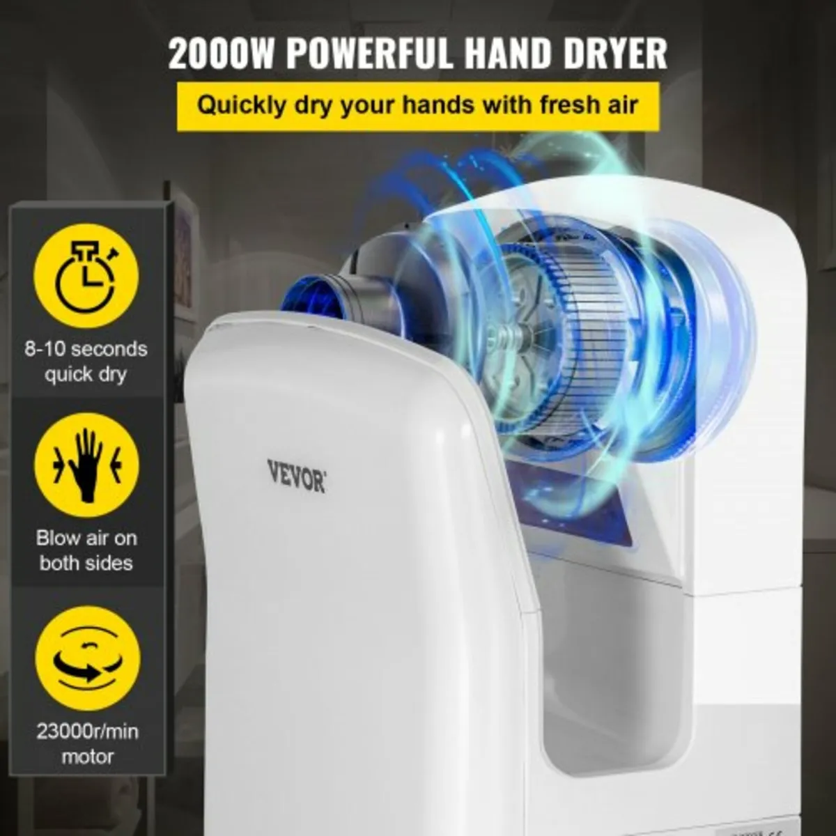 Hand Dryer, Premium Electric Commercial Blade Hand - Image 3