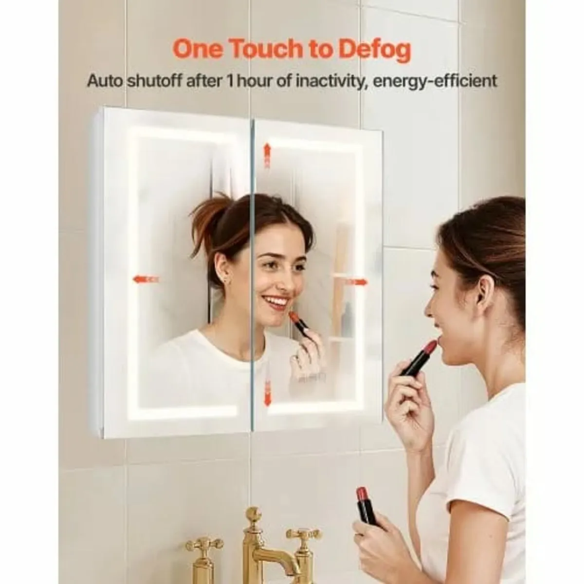 Lighted Medicine Cabinet with Mirror, 65 x 65 cm R - Image 3