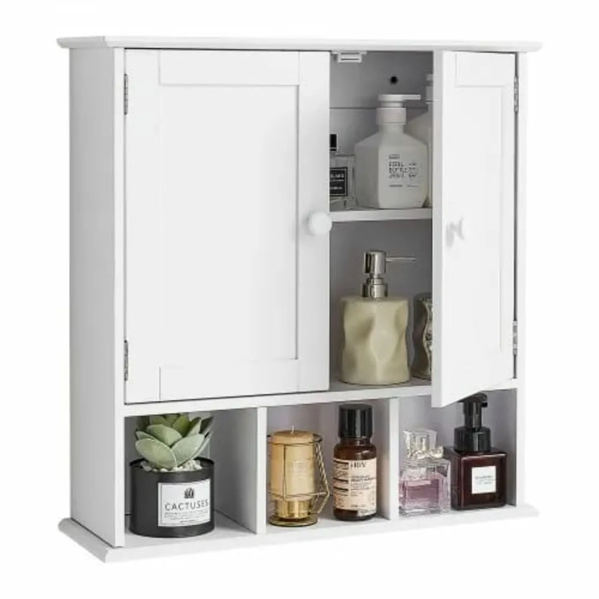 Bathroom Wall Cabinet, 2 Doors & Adjustable Shelf, - Image 1