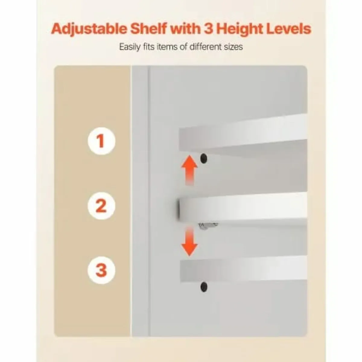 Bathroom Wall Cabinet, 2 Doors & Adjustable Shelf, - Image 3