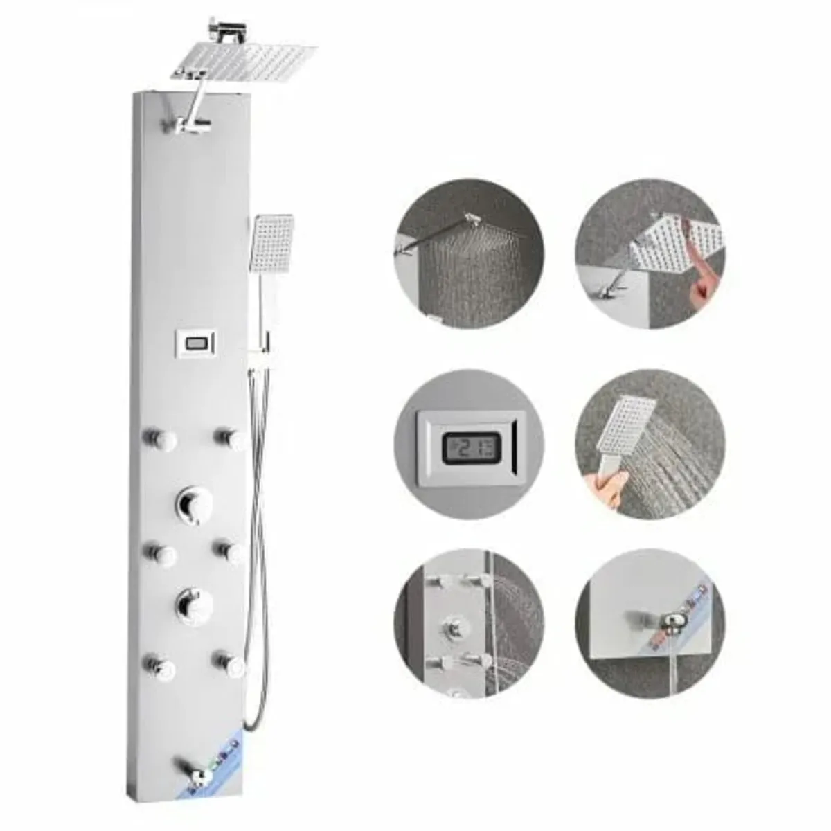 Tower System with Rainfall Shower Head, LED, 49 in - Image 1