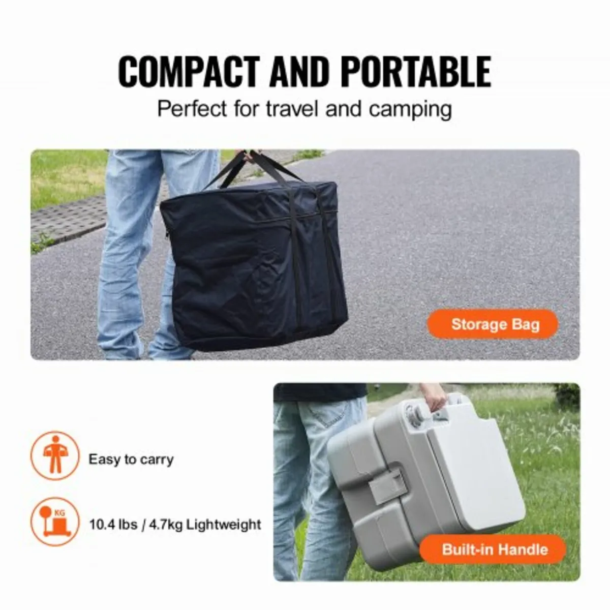 Portable Toilet Flush Travel Camping 20.1 L Commod - Image 3