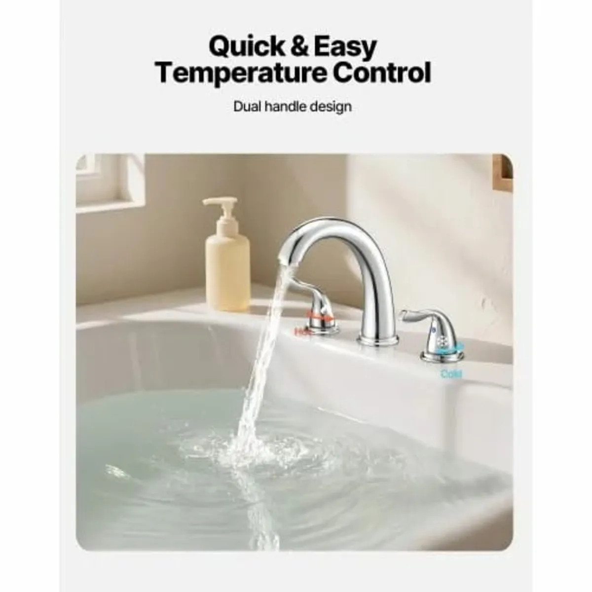 Roman Tub Faucet, 3 Hole Waterfall Bathtub Faucet, - Image 3