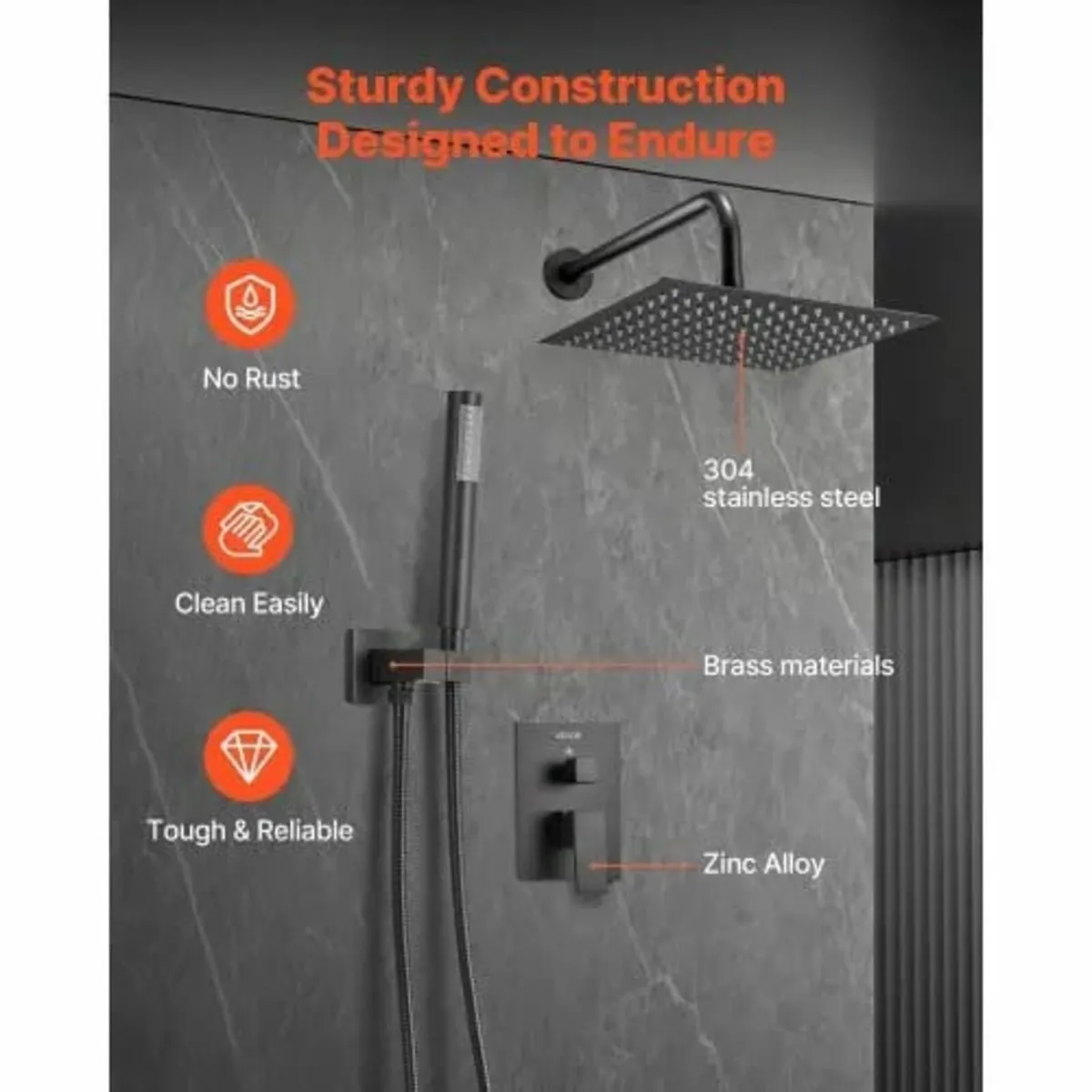 Shower Faucet Set, Rainfall Bathroom Shower System - Image 3