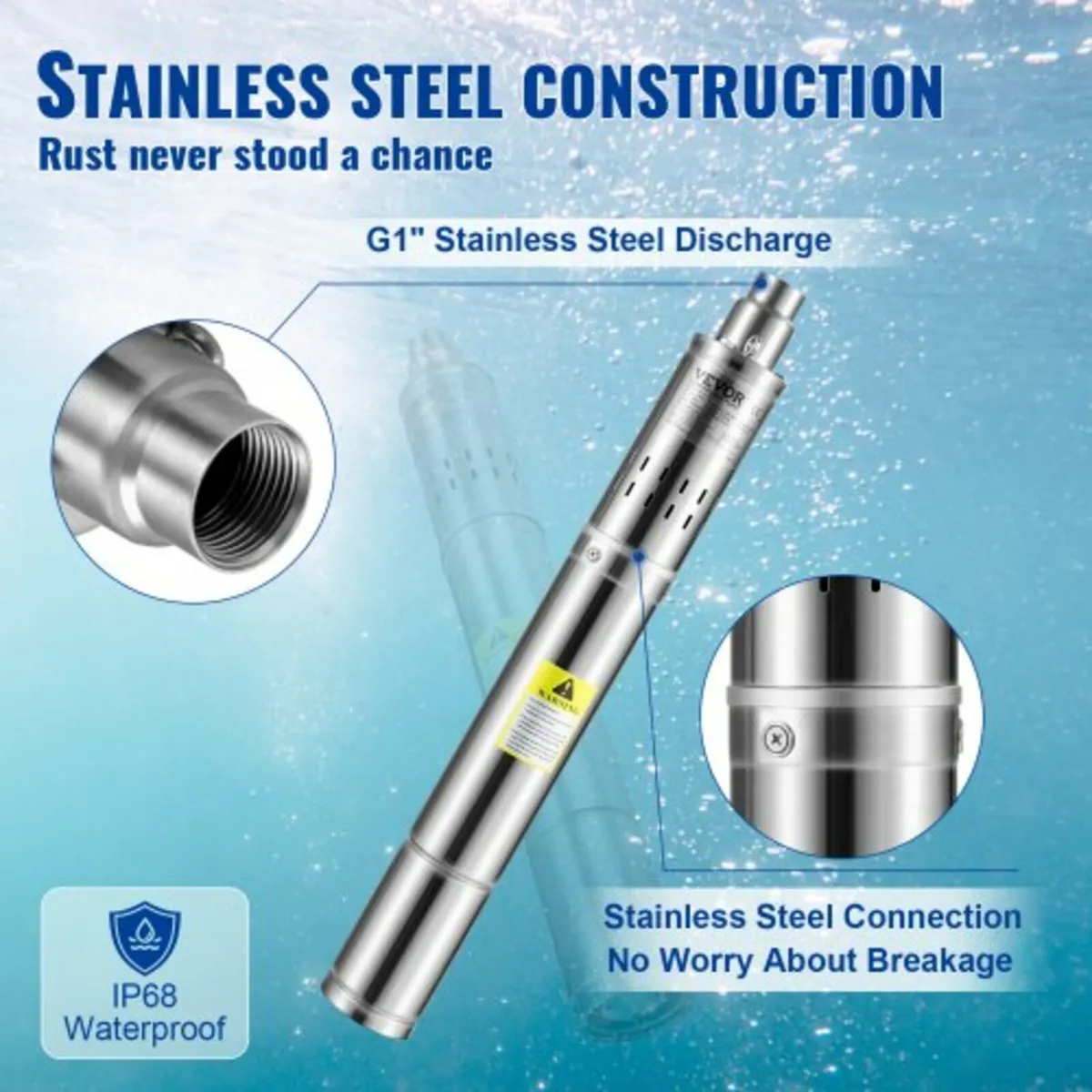 Deep Well Submersible Pump, 550W 230V/50Hz, 35L/mi - Image 3