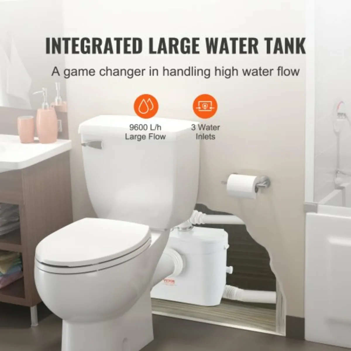 Macerator Pump, 700W, 9600 L/h Flow, 32.8 ft/10 m - Image 3