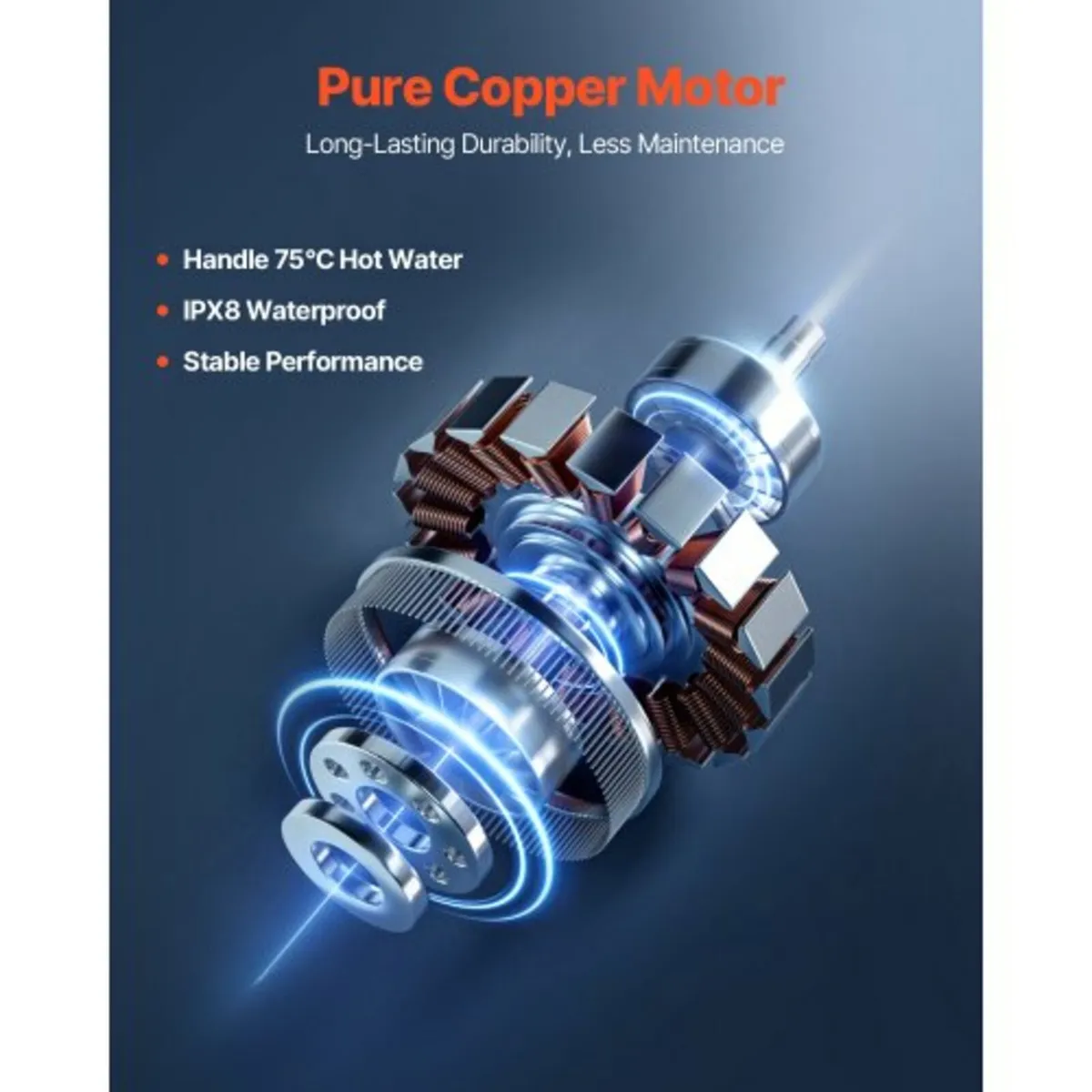 Macerator Pump, 500W, 6600 L/h Flow, 26.2 ft/8 m H - Image 4