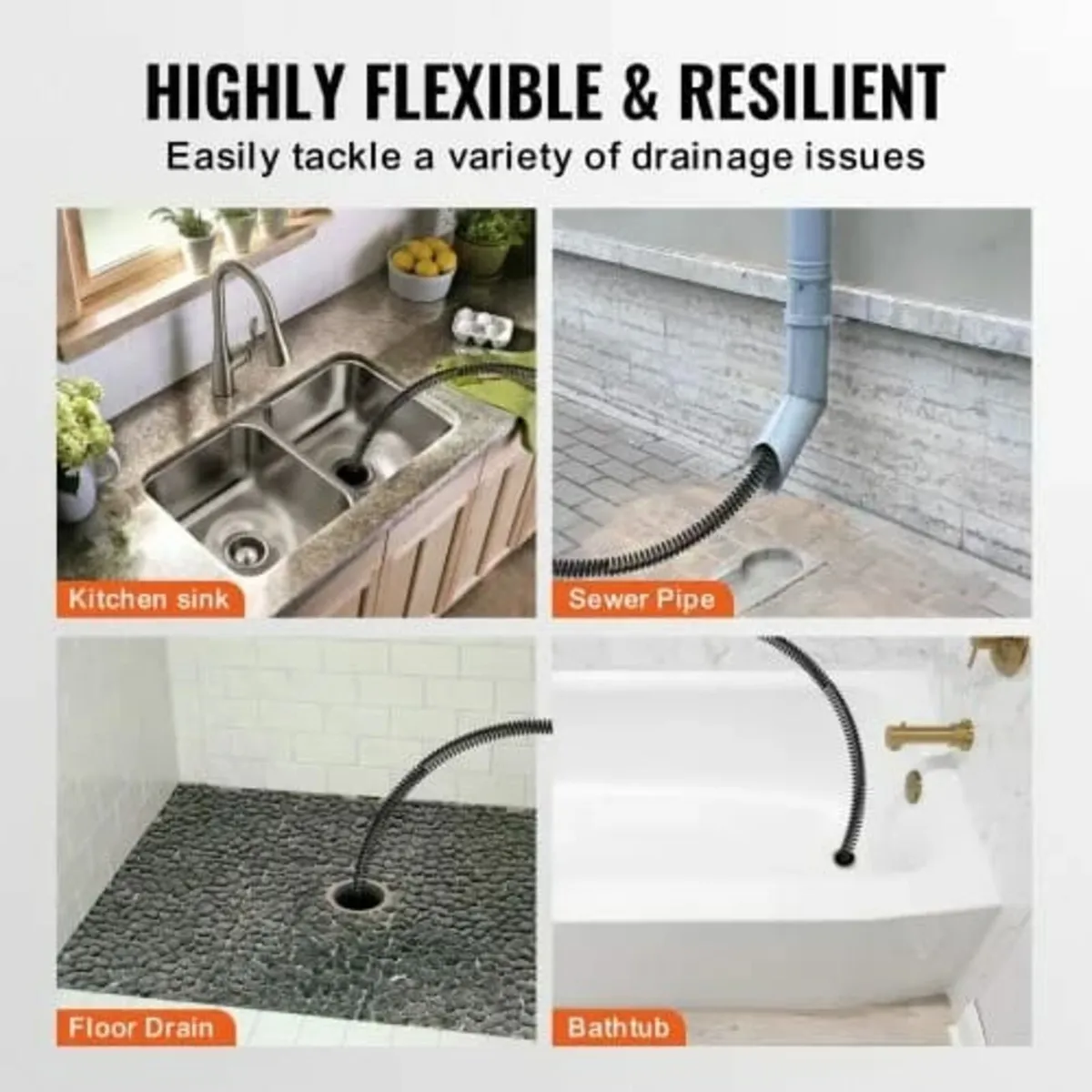 Drain Cleaning Cable 60 FT x 1-1/5 Inch, Professio - Image 4