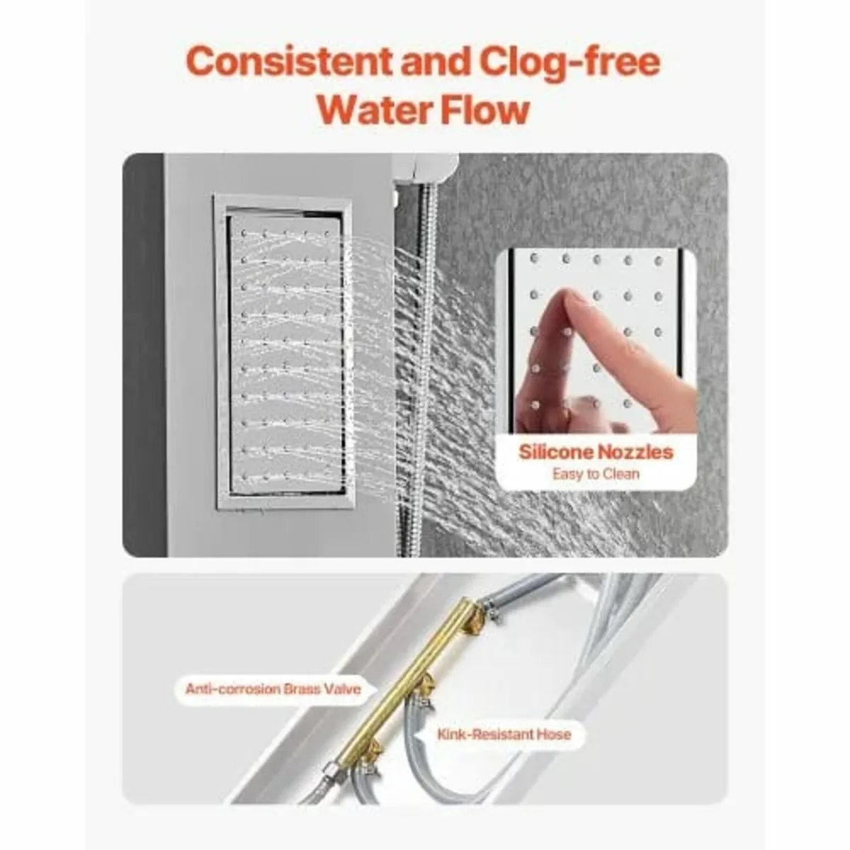 Tower System with Rainfall Shower Head, 53 in Brus - Image 4