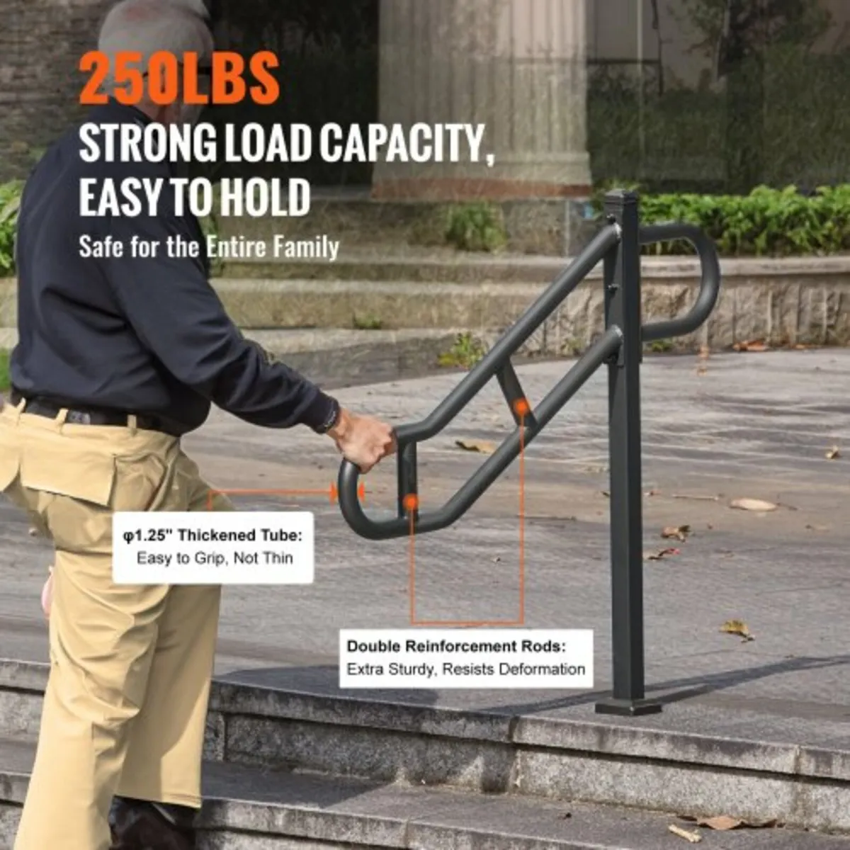 Single Post Handrail for Outdoor 1-3 Step 102.9 cm - Image 2
