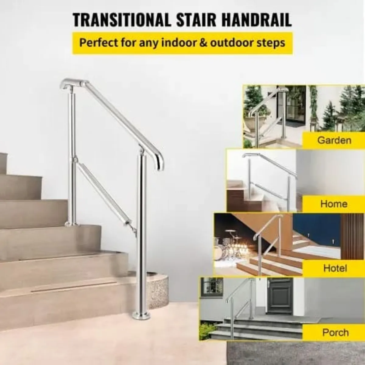5 Step Railing Stainless Steel Transitional Handra - Image 3