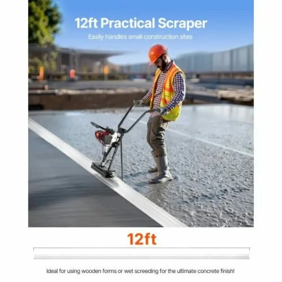 Concrete Power Screed, 12 ft Aluminum Board Straig - Image 3