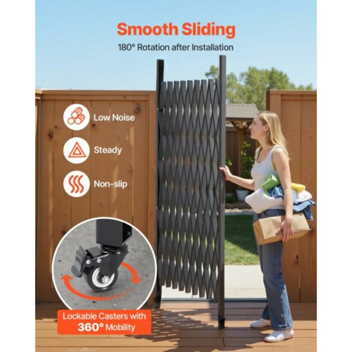 Single Folding Security Gate, 198 cm H x 229 cm W - Image 4