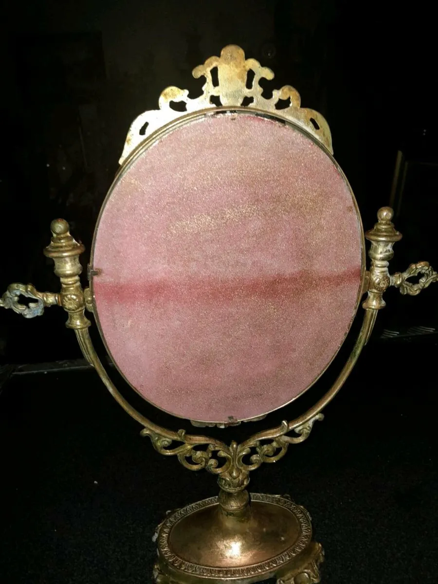 Vintage brass vanity mirror 39cm - Image 2