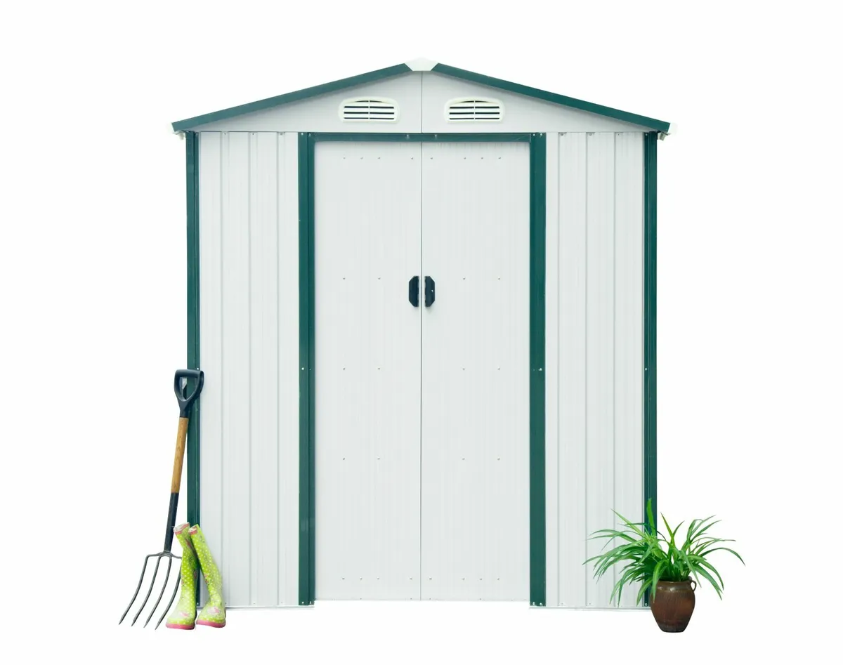 8ft x 6ft Steel Garden Shed - Image 1