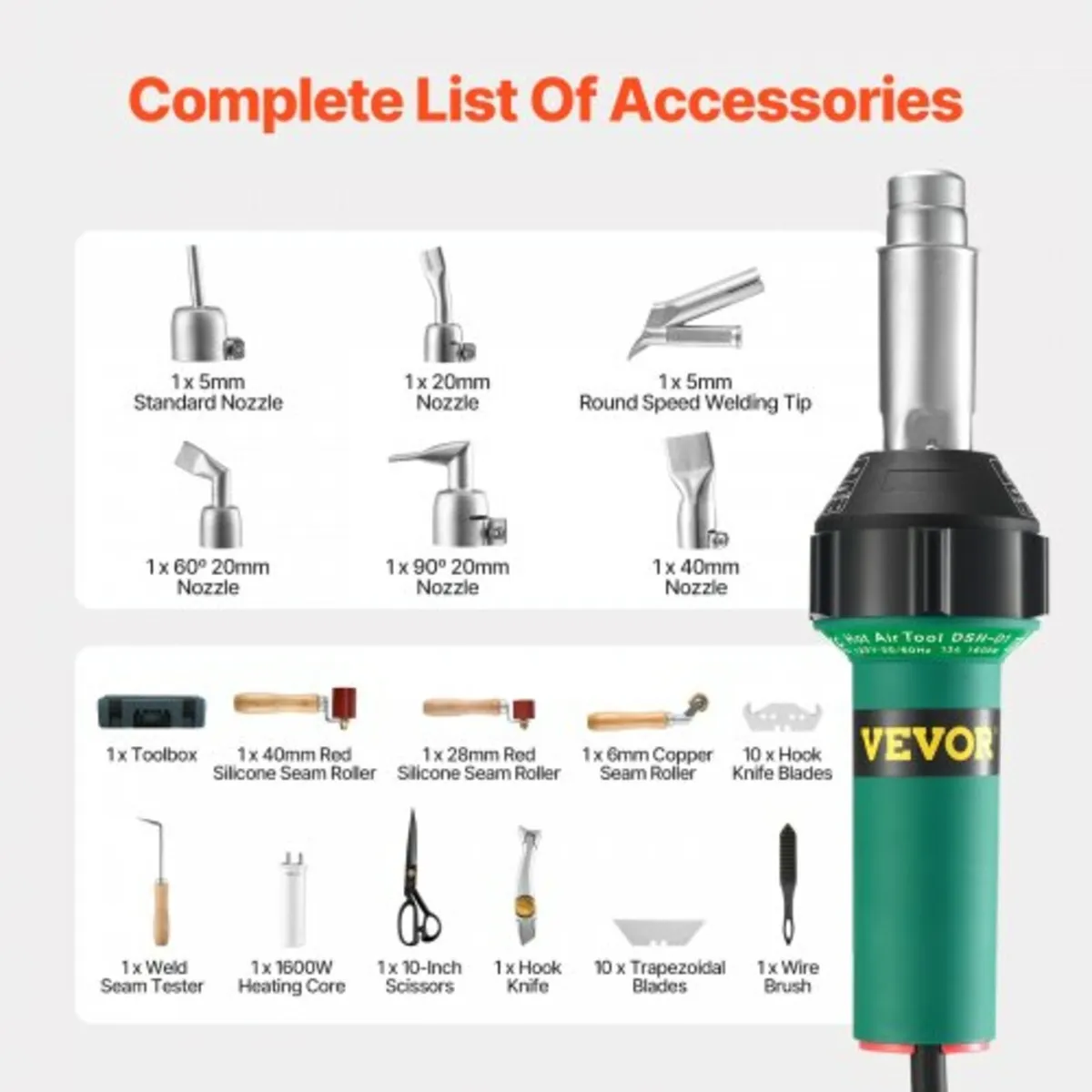 Hot Air Plastic Welder 1600W PVC TPO Vinyl Heat Gu - Image 3