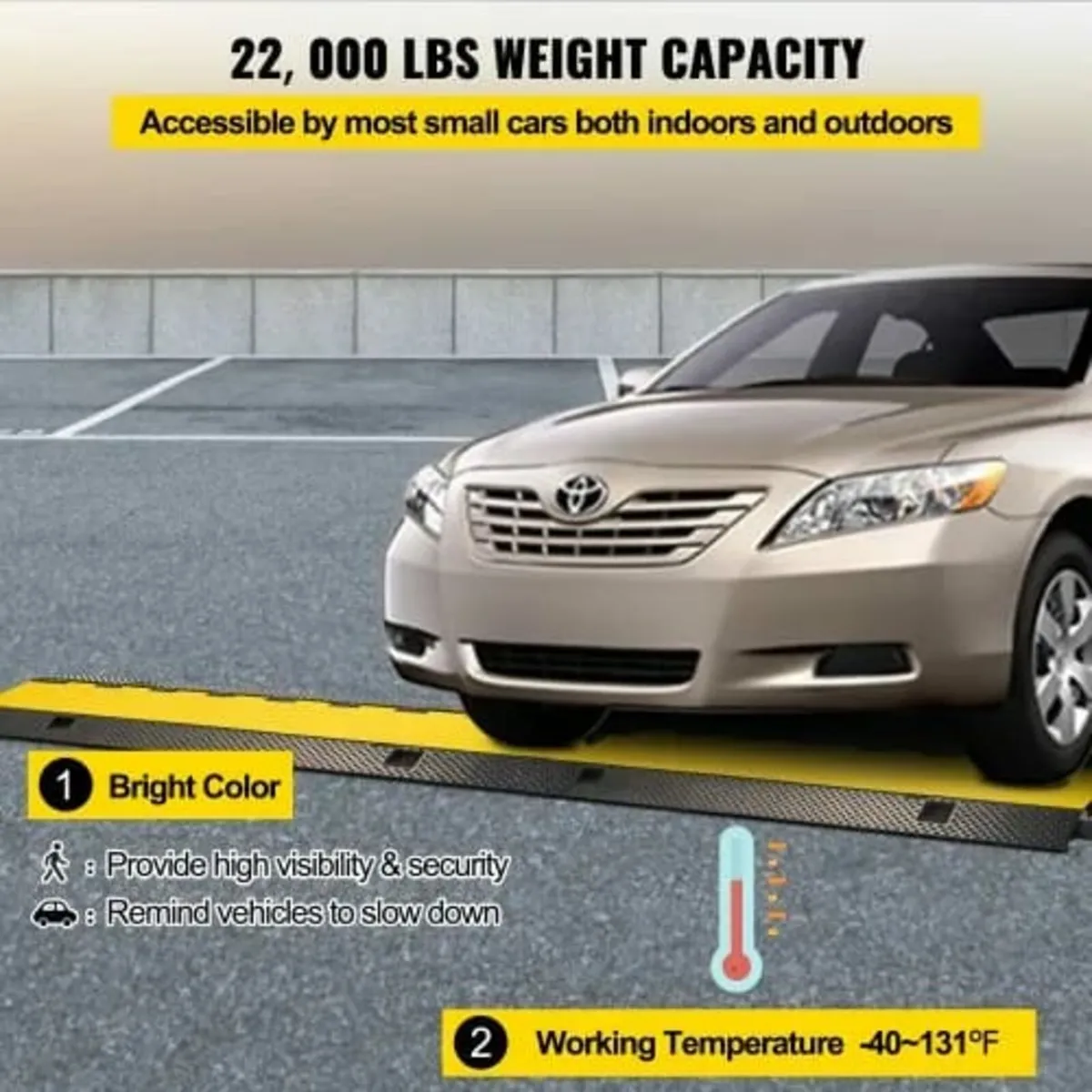 Cable Protector Ramp, 4 Packs 2 Channels Speed Bum - Image 4