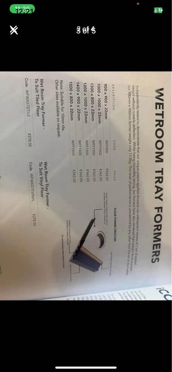 RT Large Wet room floor formers - Image 3