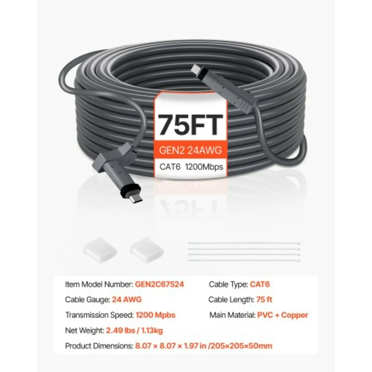 Starlink Gen 2 Cable 75 FT / 22.86 m Extension Cab - Image 1