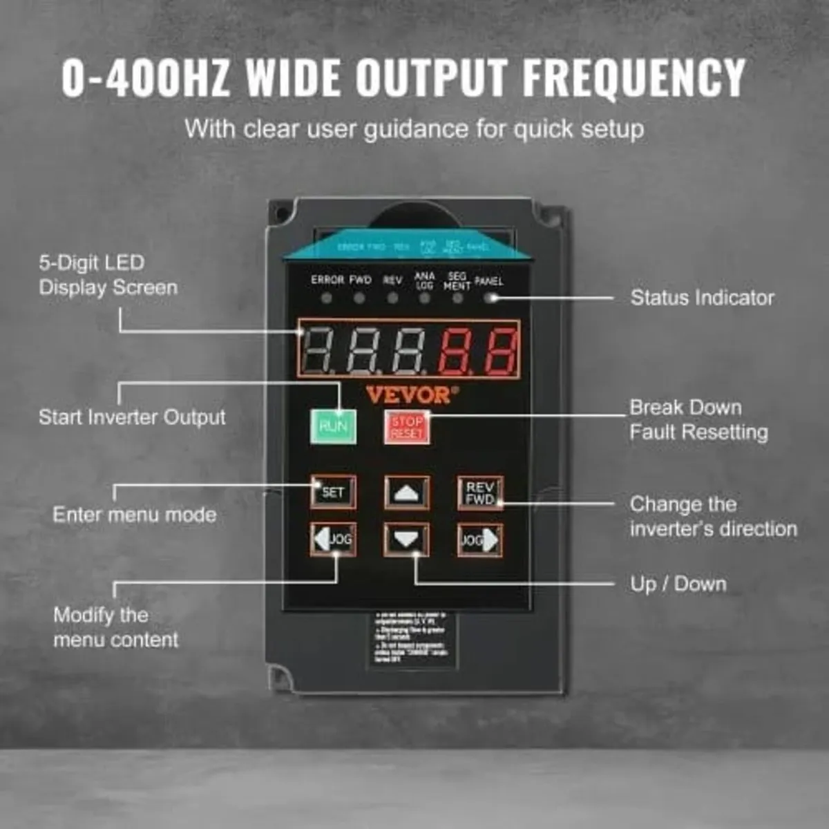 VFD 1HP 0.75KW 3.5Amps 220V 1 or 3 Phase Input to - Image 3