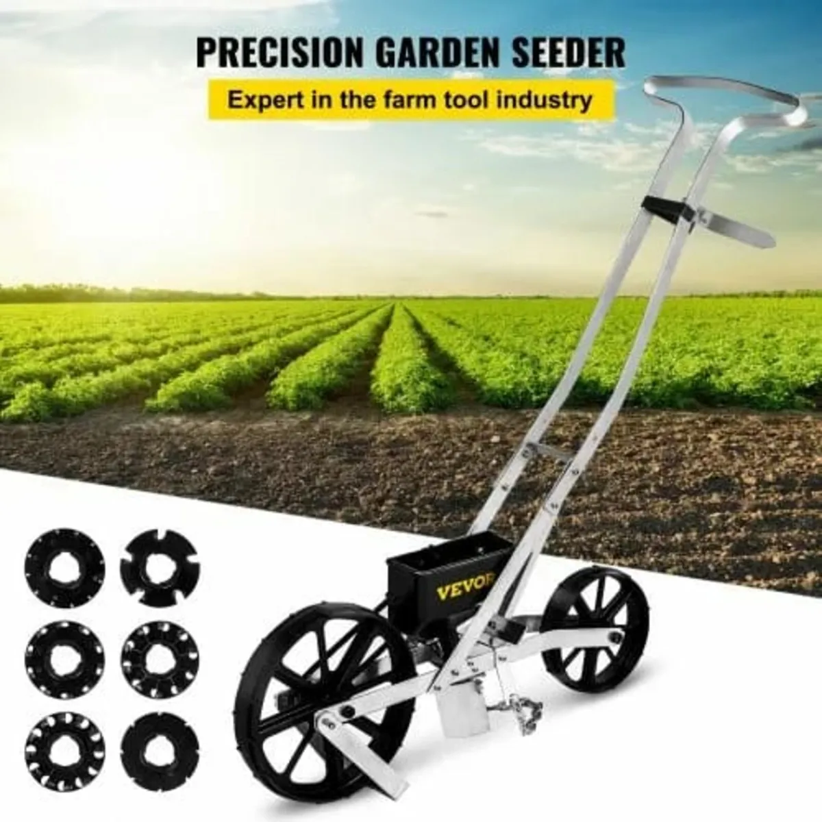 Garden Seeder, Metal Precision Garden Push Seeder - Image 2