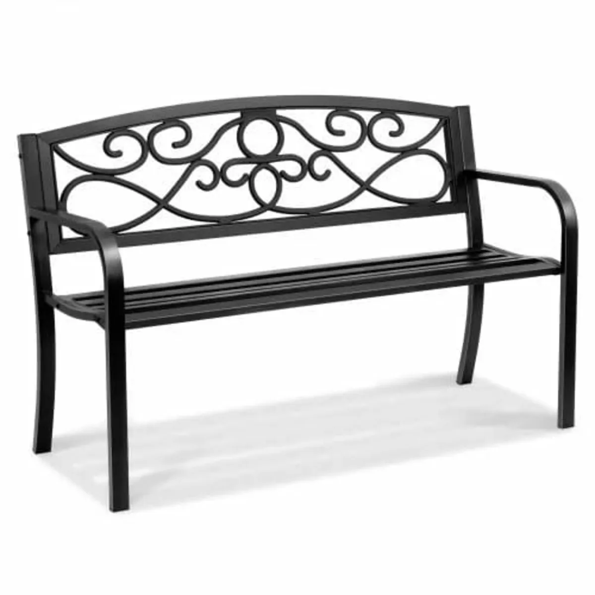 Outdoor Bench, 50 inches Metal Garden Bench for Ou - Image 1