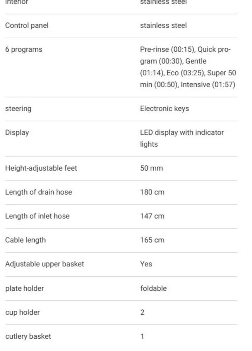 New Respekta Partially Integrated Dishwasher 60 cm - Image 3