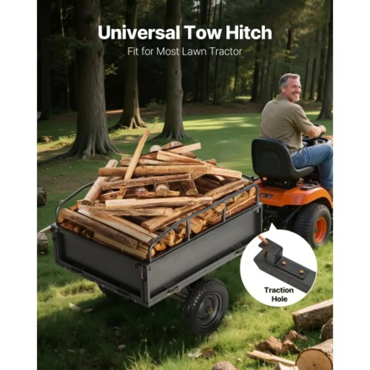 Steel Dump Cart 10 Cu. Ft 500LB for ATV/UTV Traile - Image 4